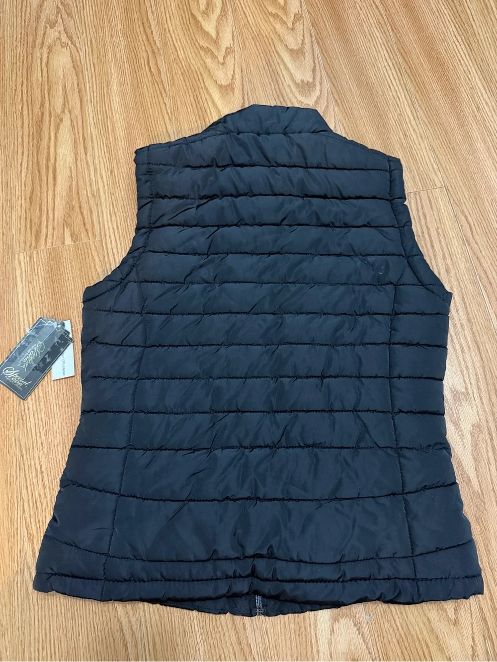Vintage Black Quilted Puffer Vest with Zip Pockets NWT